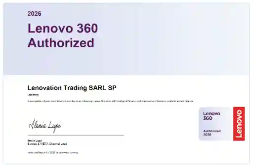 Lenovo Partner Authorized Certificate