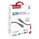 Promate 27W PD Tough-Built USB-C to Lightning 1.2 Meters Cable