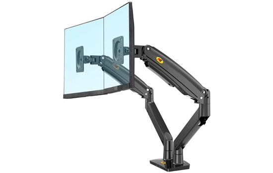 NORTH-BAYOU Dual Gas Strut Desktop Monitor arm mount for 17” – 27” monitors