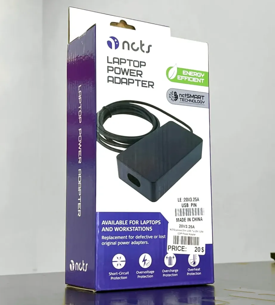 NCTS Lenovo Slim (USB) Tip 20V 3.25A COPY Power Adapter