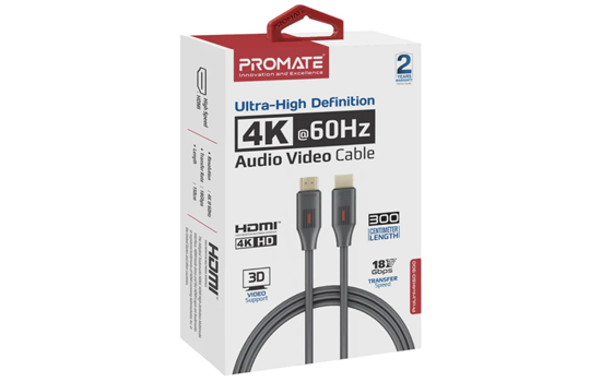 Promate 4K/60Hz Ultra-HD 3 Meters HDMI Cable