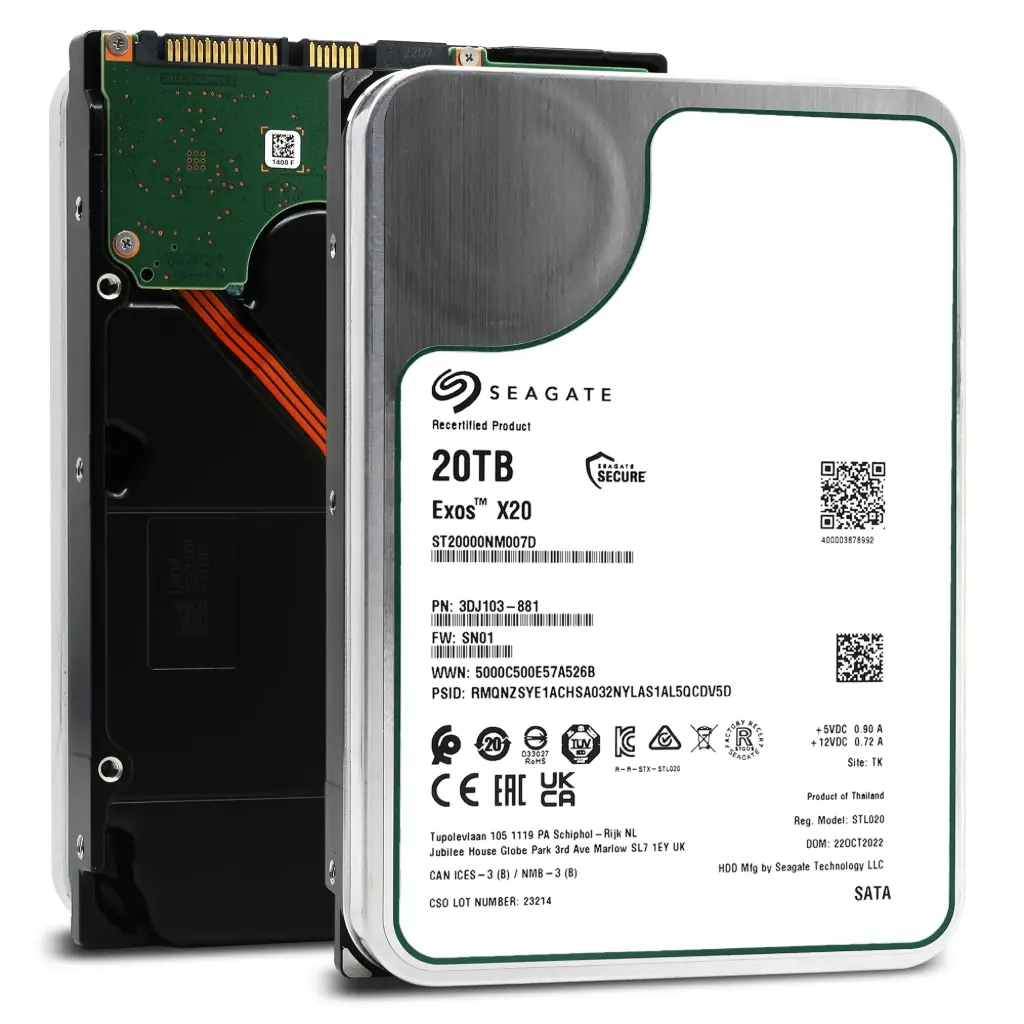 Seagate EXOS Enterprise SATA 3.5" 20TB 256MB 7200 RPM HDD