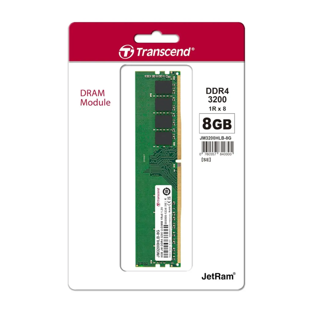 Transcend 8GB DDR4 3200MHz Desktop Memory (RAM)