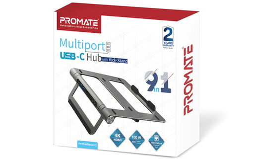 [PrimeBase-C] Promate 9in1 Multiport USB-C Hub with Kick-Stand Docking Station